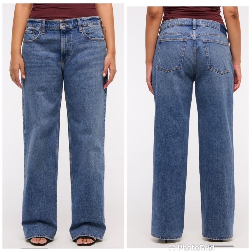 Abercrombie & Fitch Low Rise Baggy Jean in Medium Wash Size 24 Short NWT!